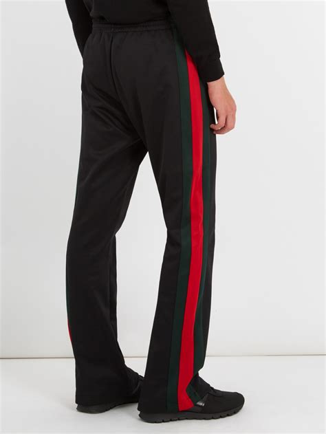 brown beige striped flare pants gucci|gucci knitted track pants.